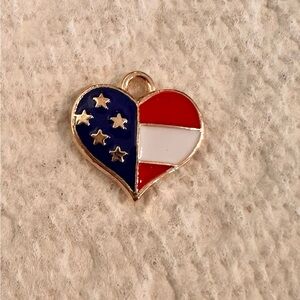 Patriotic Heart Pendant in Red, White, and Blue